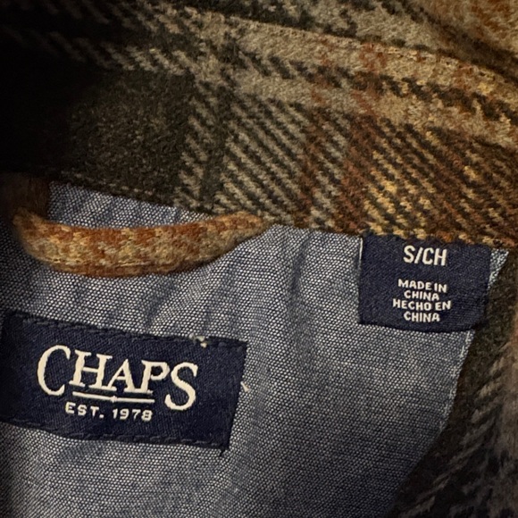 Chaps Plaid Jacket - Brown, Black, Orange - Picture 6 of 6